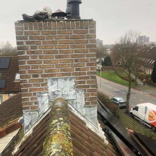 Schoorsteenrenovatie Dalfsen met loodslab